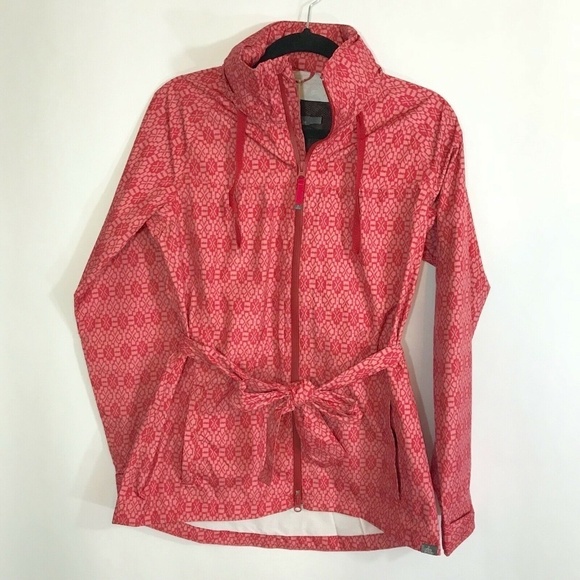 PRANA Jacket Women Medium Eliza Jacket Sunwashed Red Misty NWT Raincoat Hooded - Picture 1 of 5